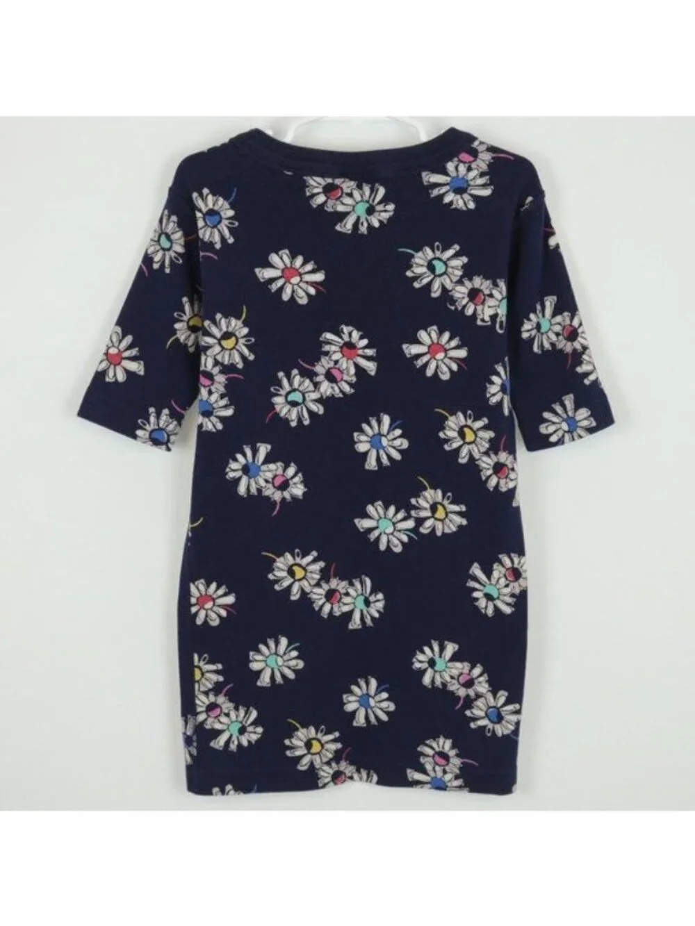 Hanna Andersson Kids Size 12 Blue White Floral Crewneck Short Sleeve Pajama Top